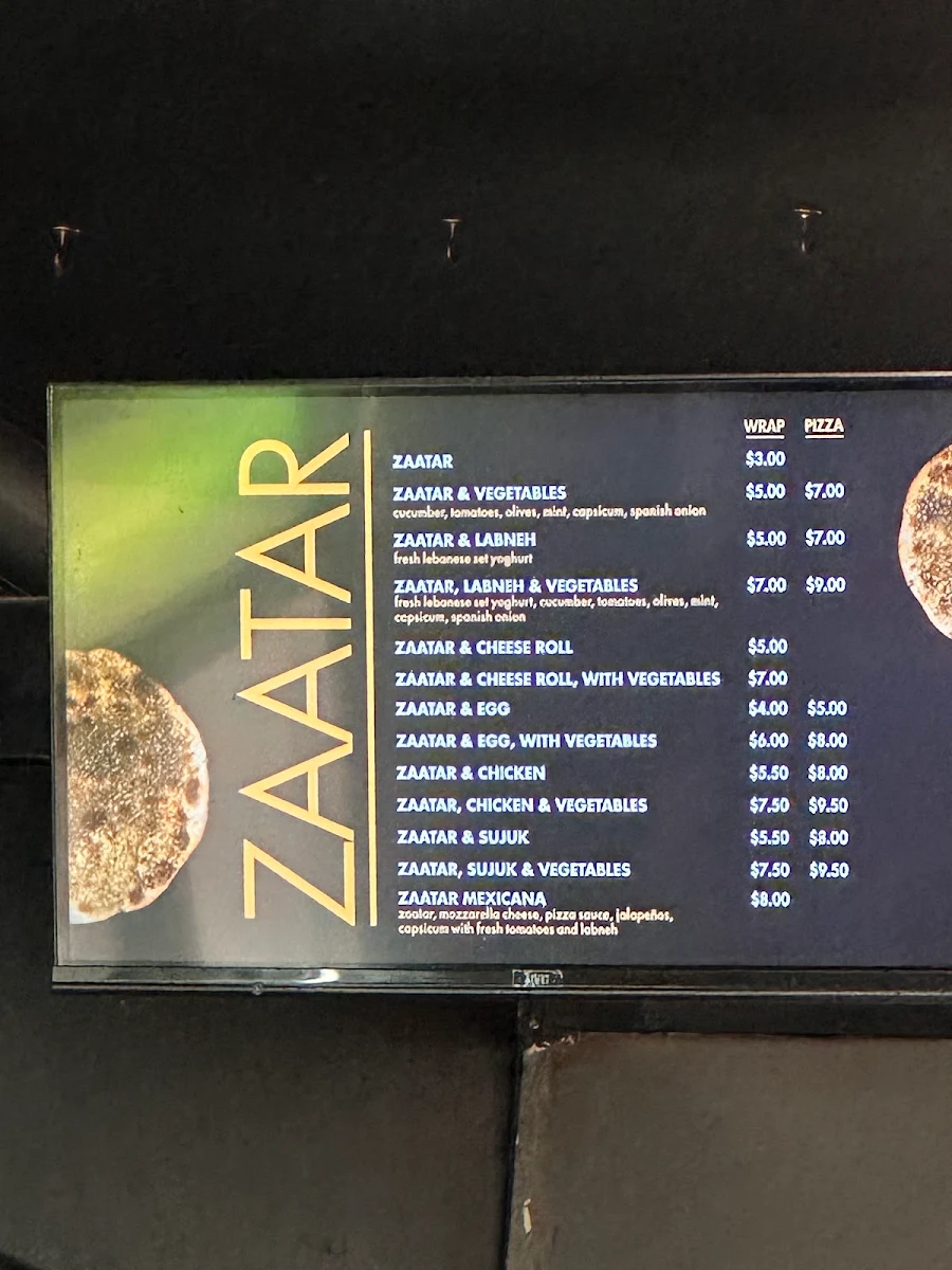 Menu, Khoder's Pizza Cafe