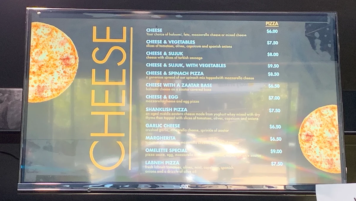 Menu, Khoder's Pizza Cafe