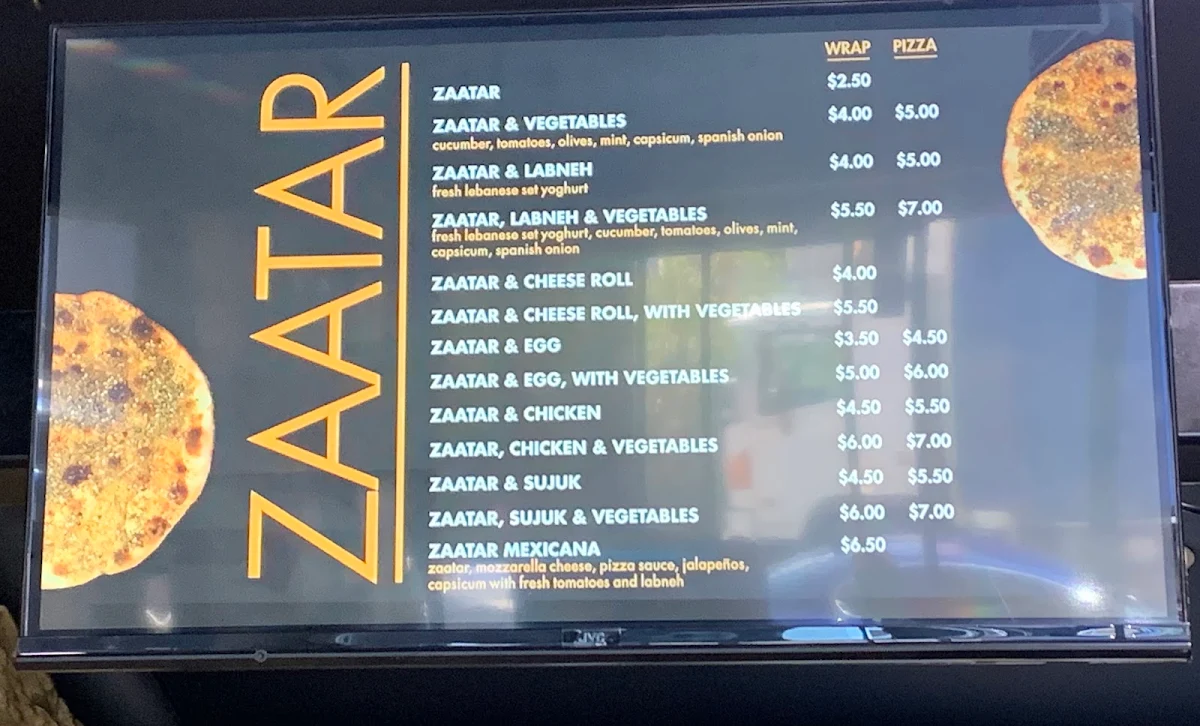 Menu, Khoder's Pizza Cafe