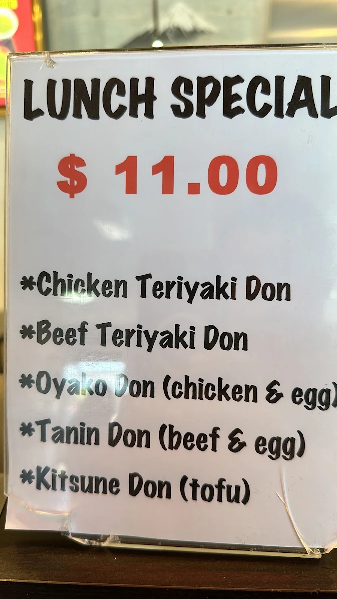 Menu, Sushi Don