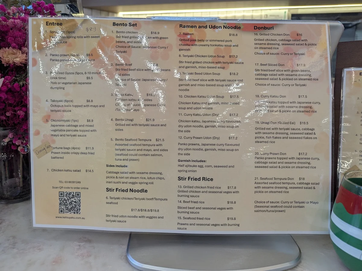 Menu, Katsuyaku