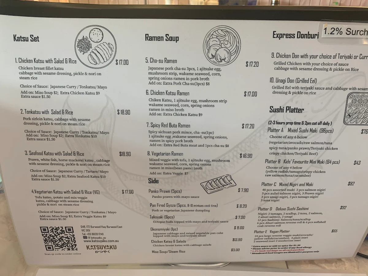 Menu, Katsuyaku