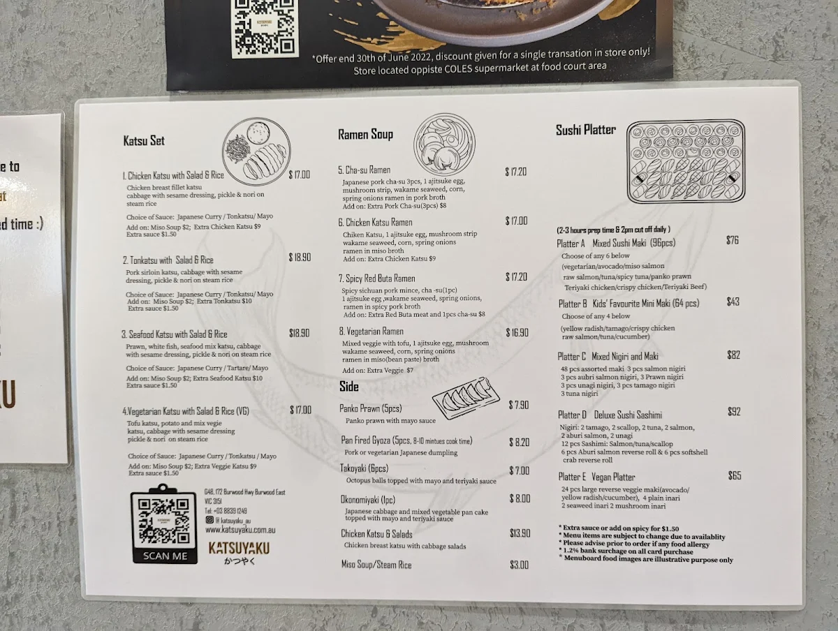 Menu, Katsuyaku