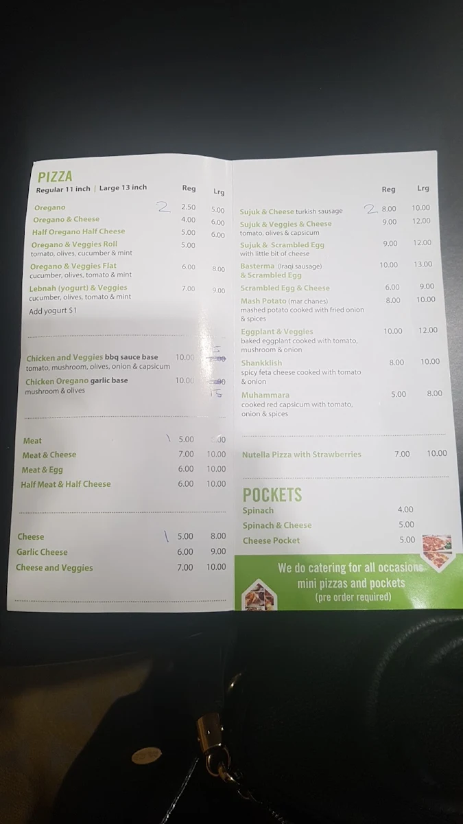 Menu, Manaqish House