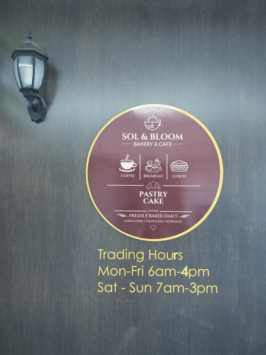 Menu, Sol & Bloom Bakery and Cafe