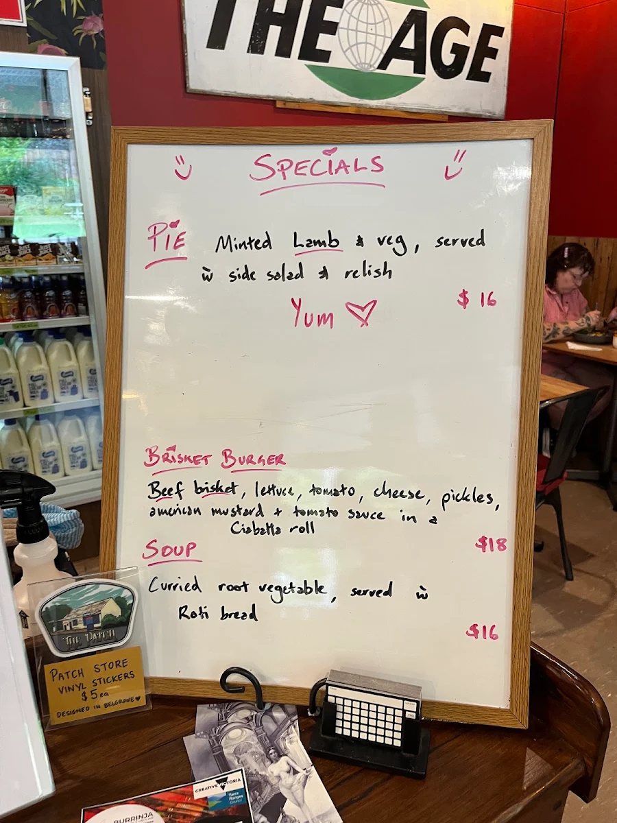 Menu, The Patch Store