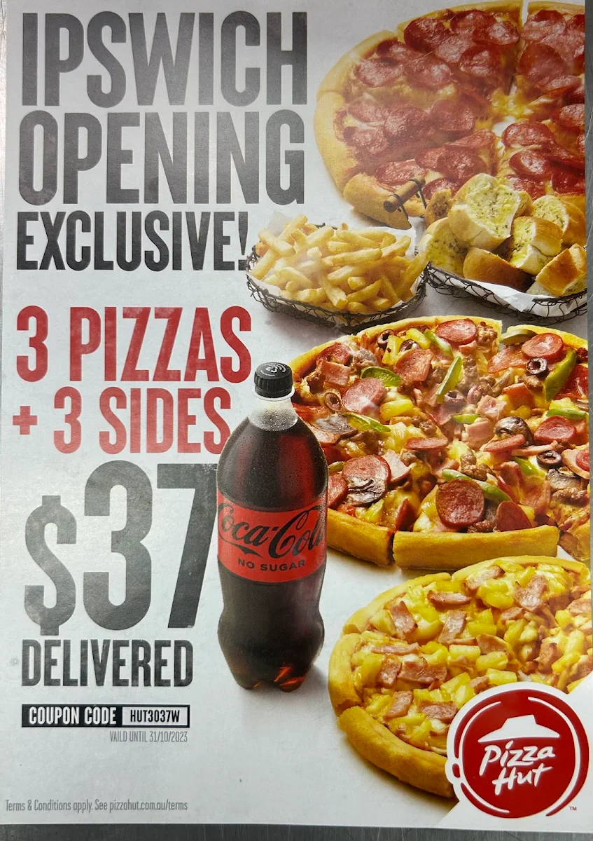 Menu, Pizza Hut Ipswich