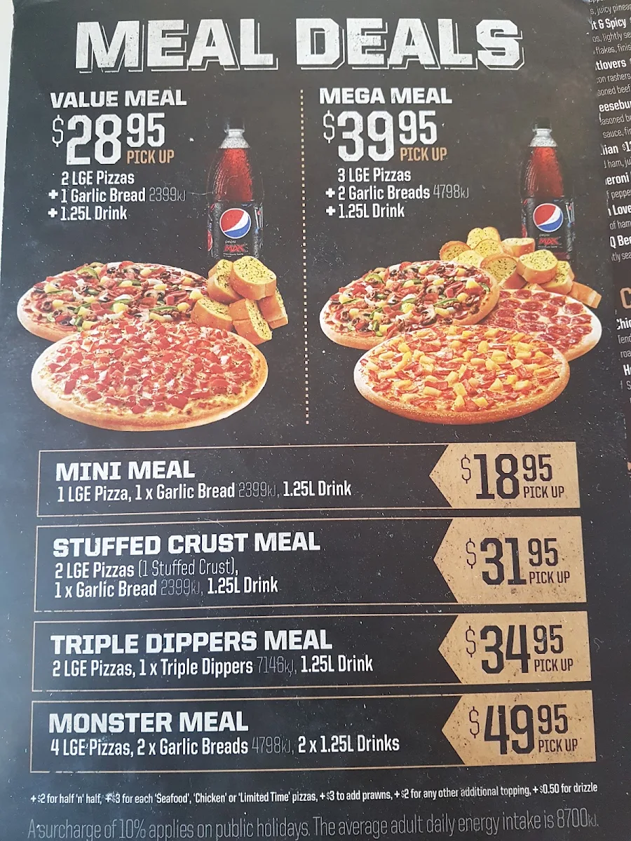 Menu, Pizza Hut Ipswich