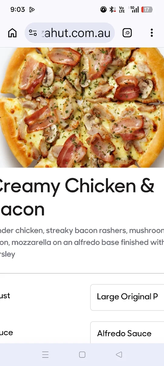 Menu, Pizza Hut Ipswich