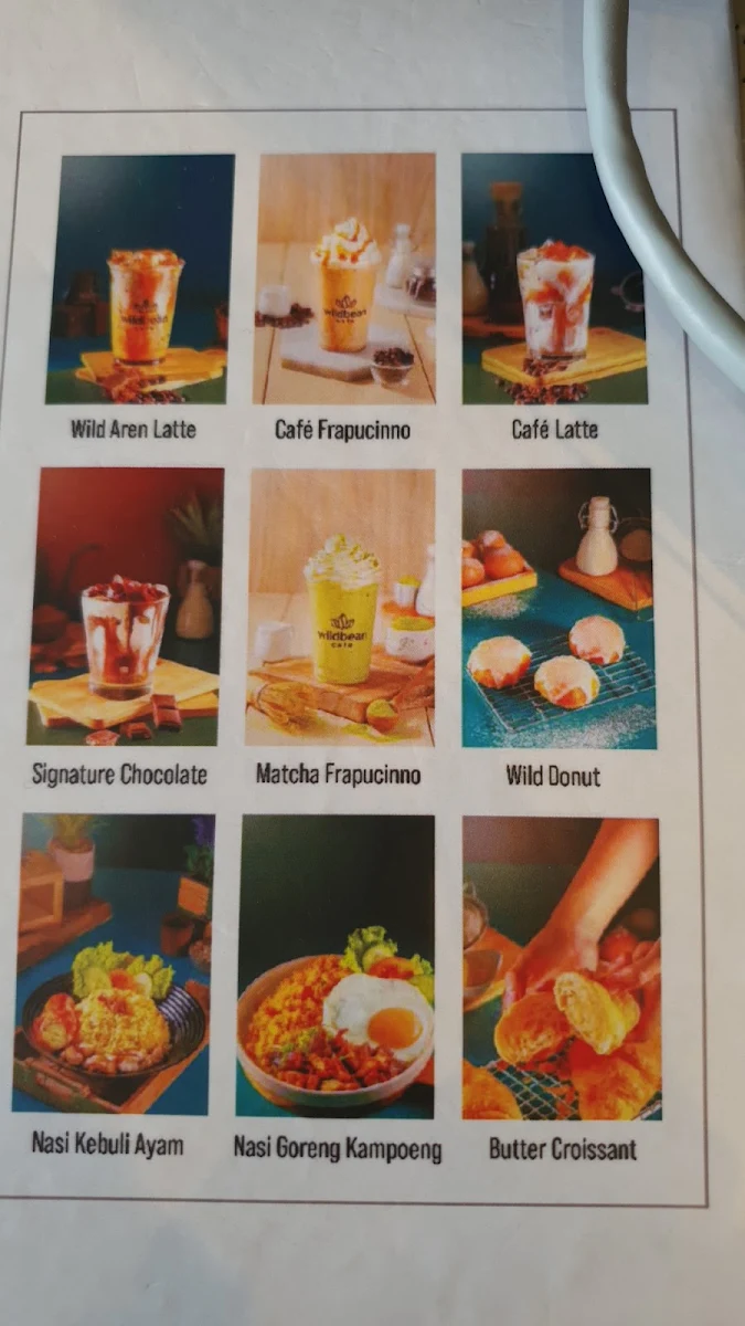 Menu, wildbean cafe
