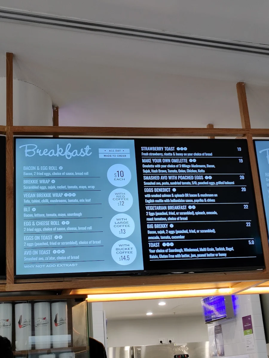 Menu, Cornerstone Cafe UTS
