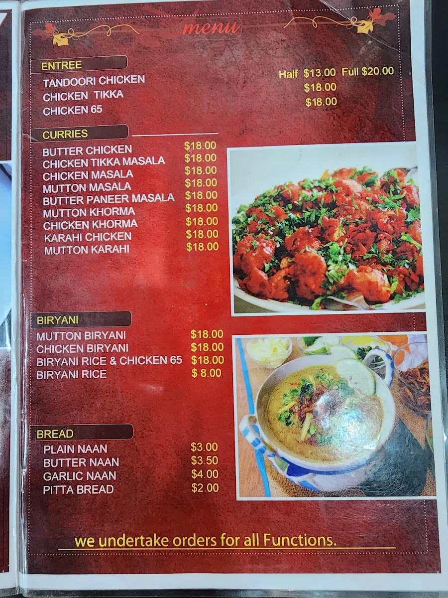 Menu, Deccan Flavours