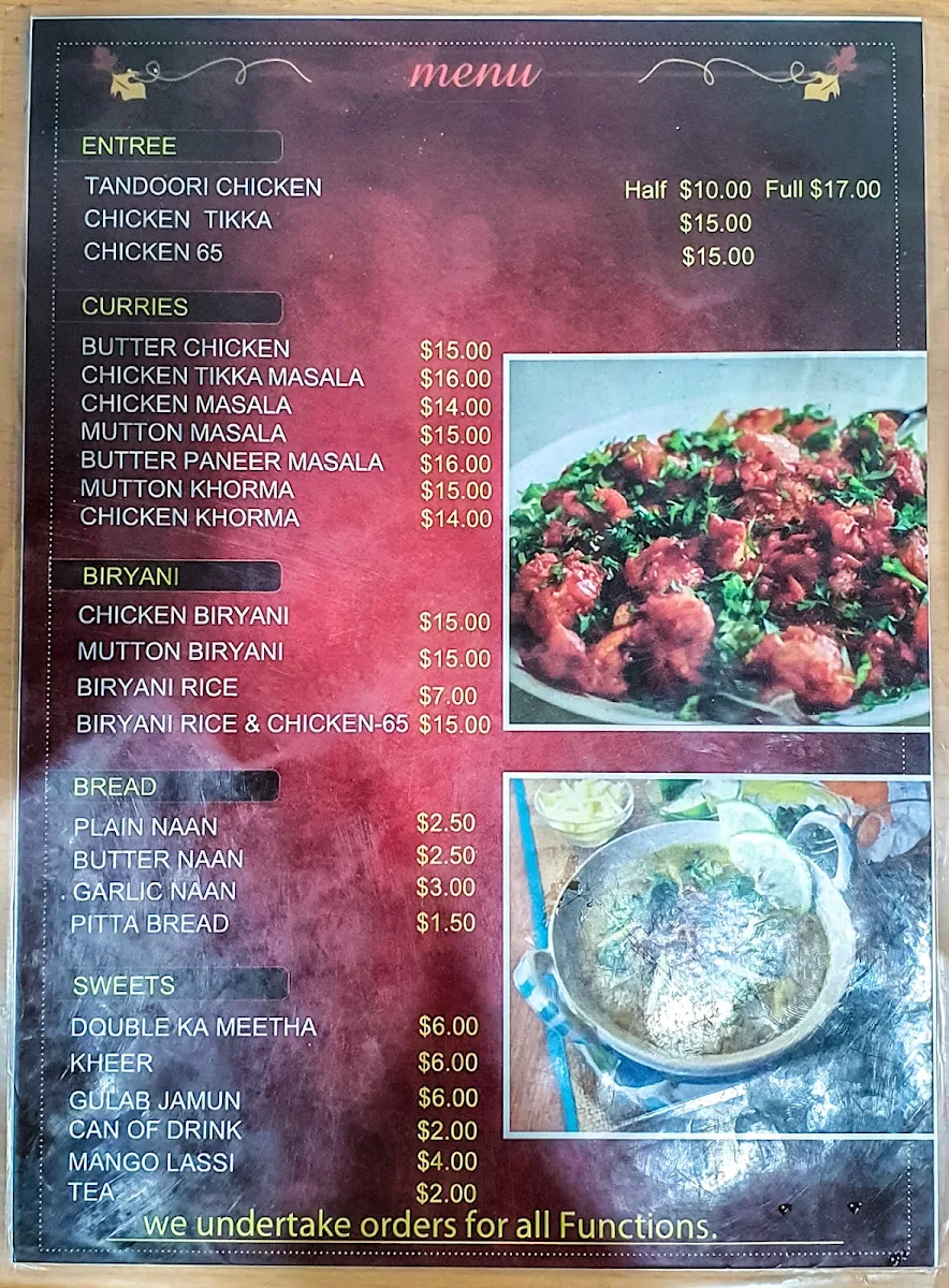 Menu, Deccan Flavours