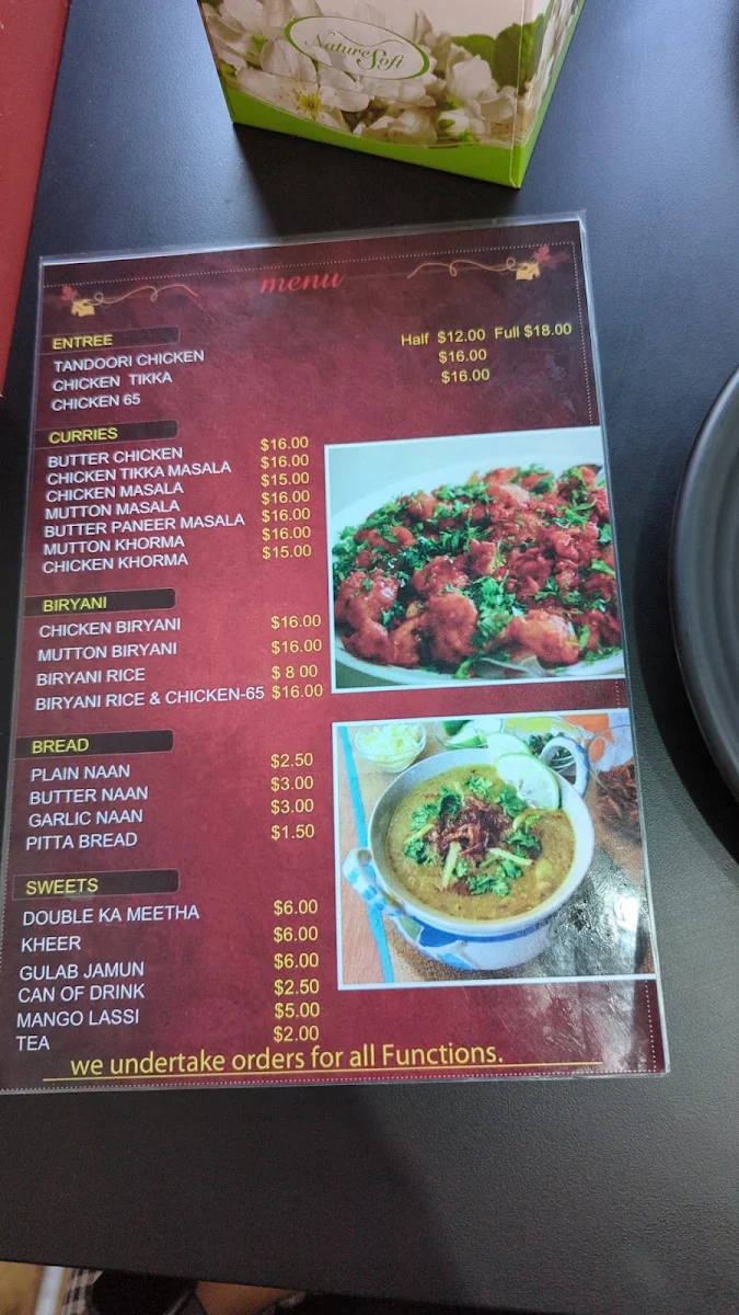 Menu, Deccan Flavours