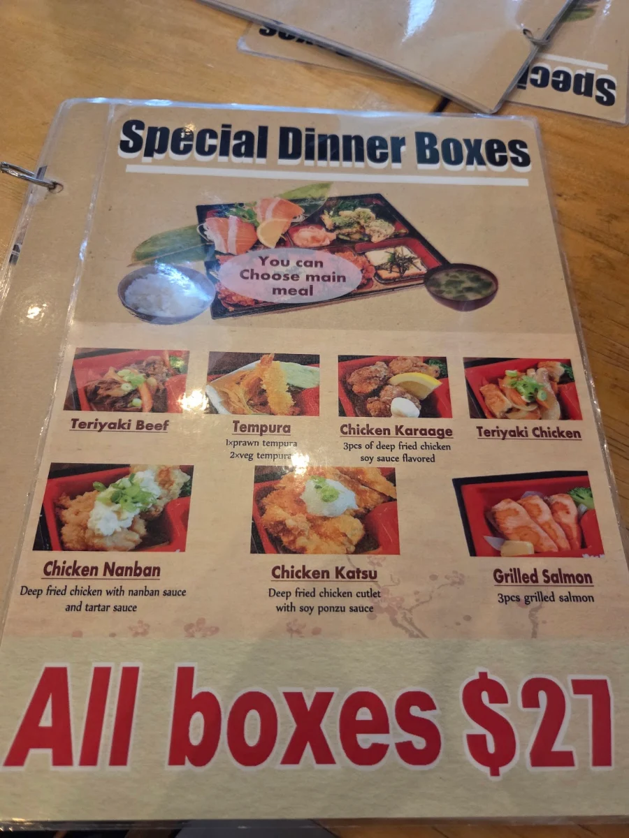 Menu, Nagomi Japanese Dining