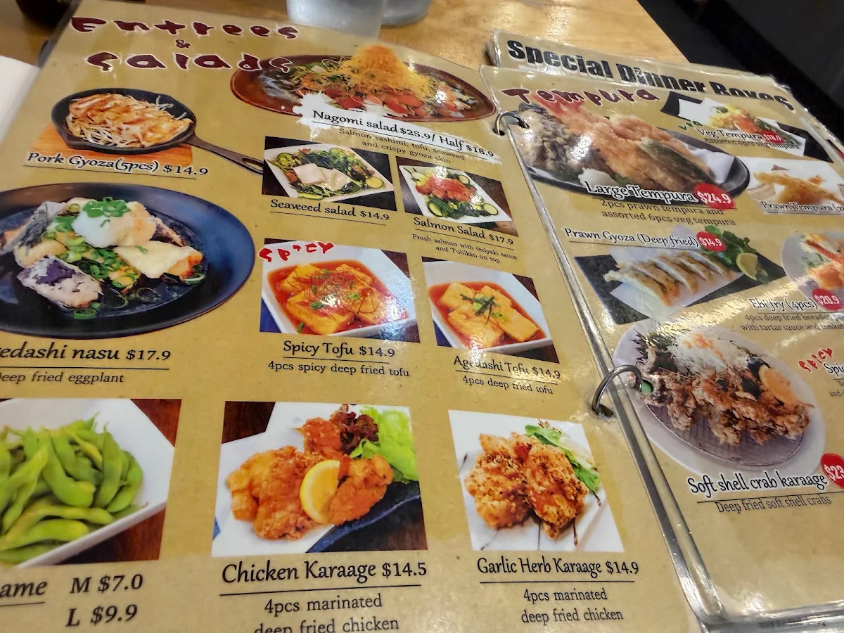 Menu, Nagomi Japanese Dining