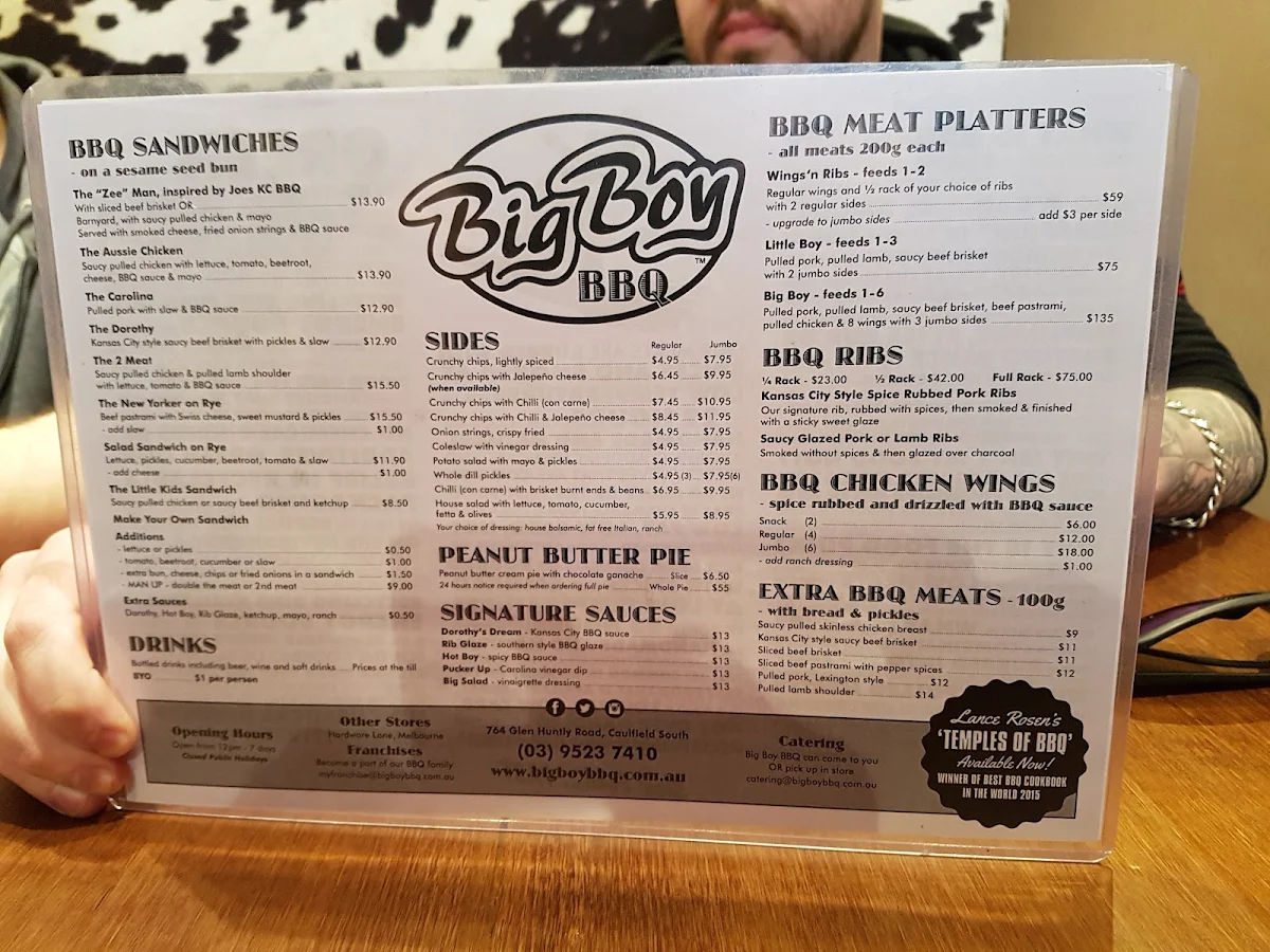 Menu, Southern Grace Diner (meat & 3) by Big Boy BBQ