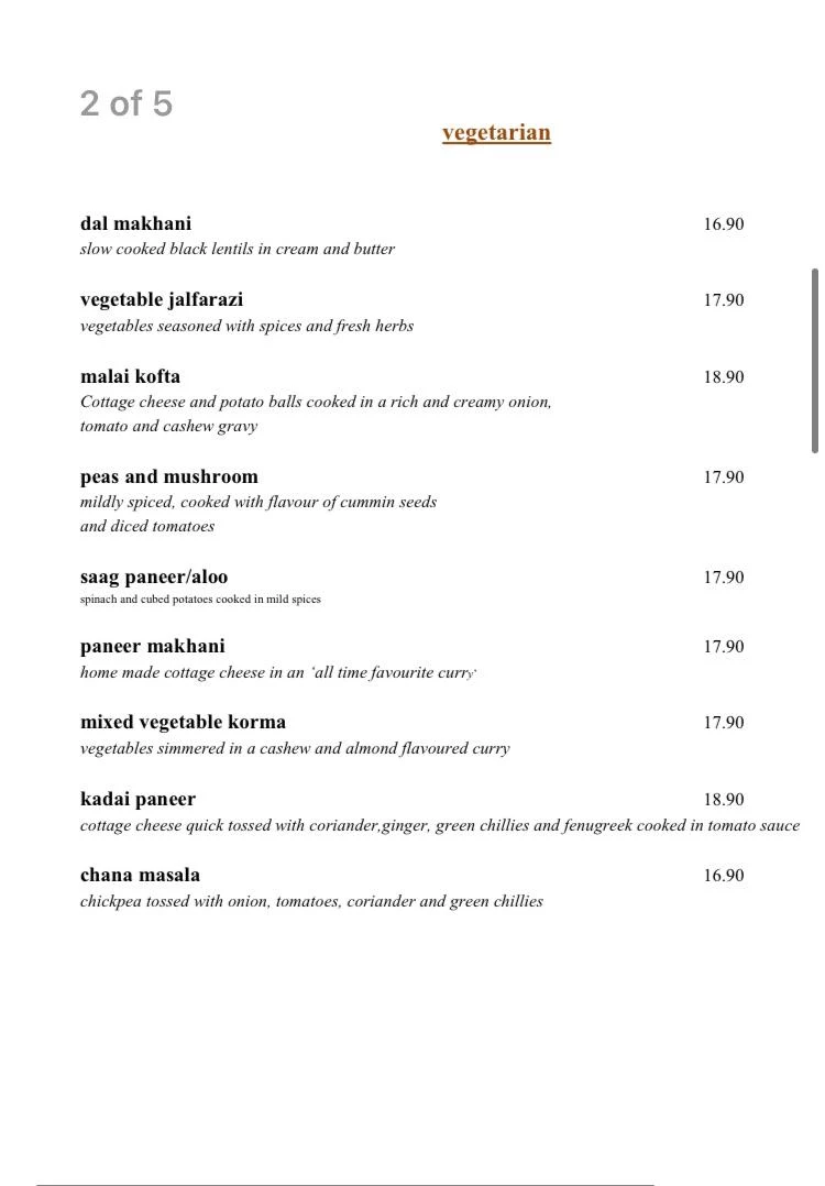 Menu, Cinnamon Cafe and Restaurant