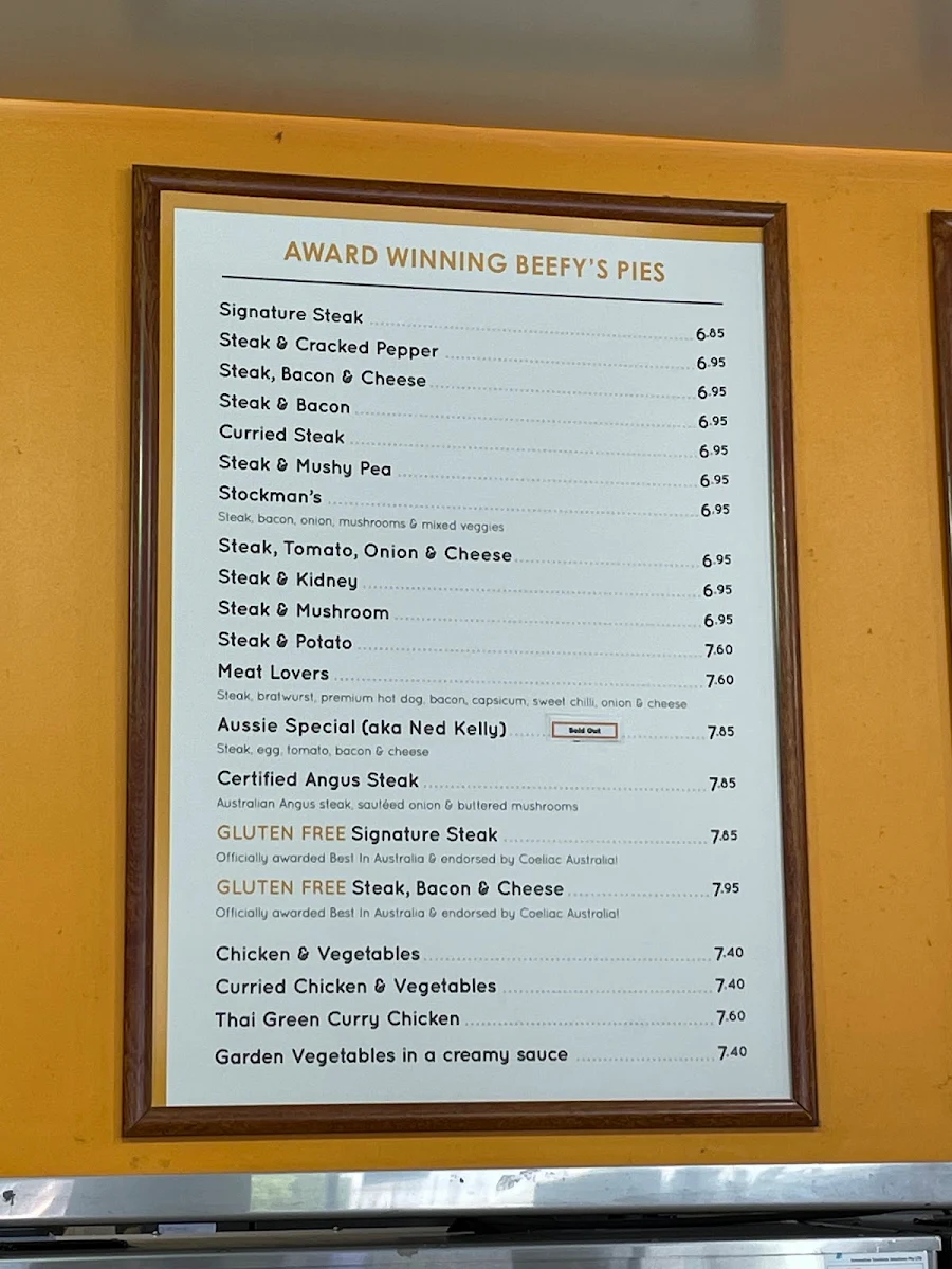 Menu, Beefy's Ningi