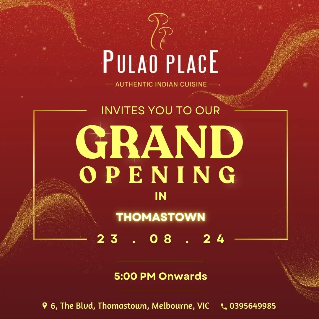 Menu, Pulao Place Thomastown