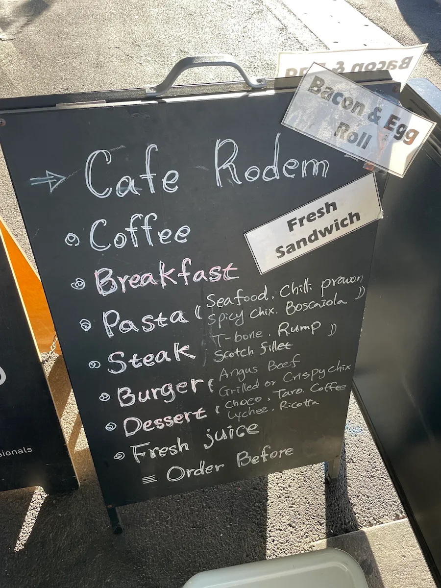 Menu, Cafe Rodem 2