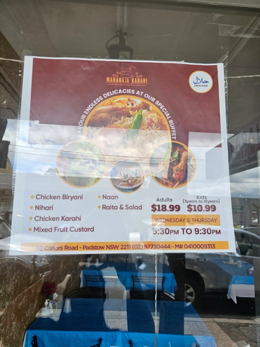 Menu, Maharaja Karahi