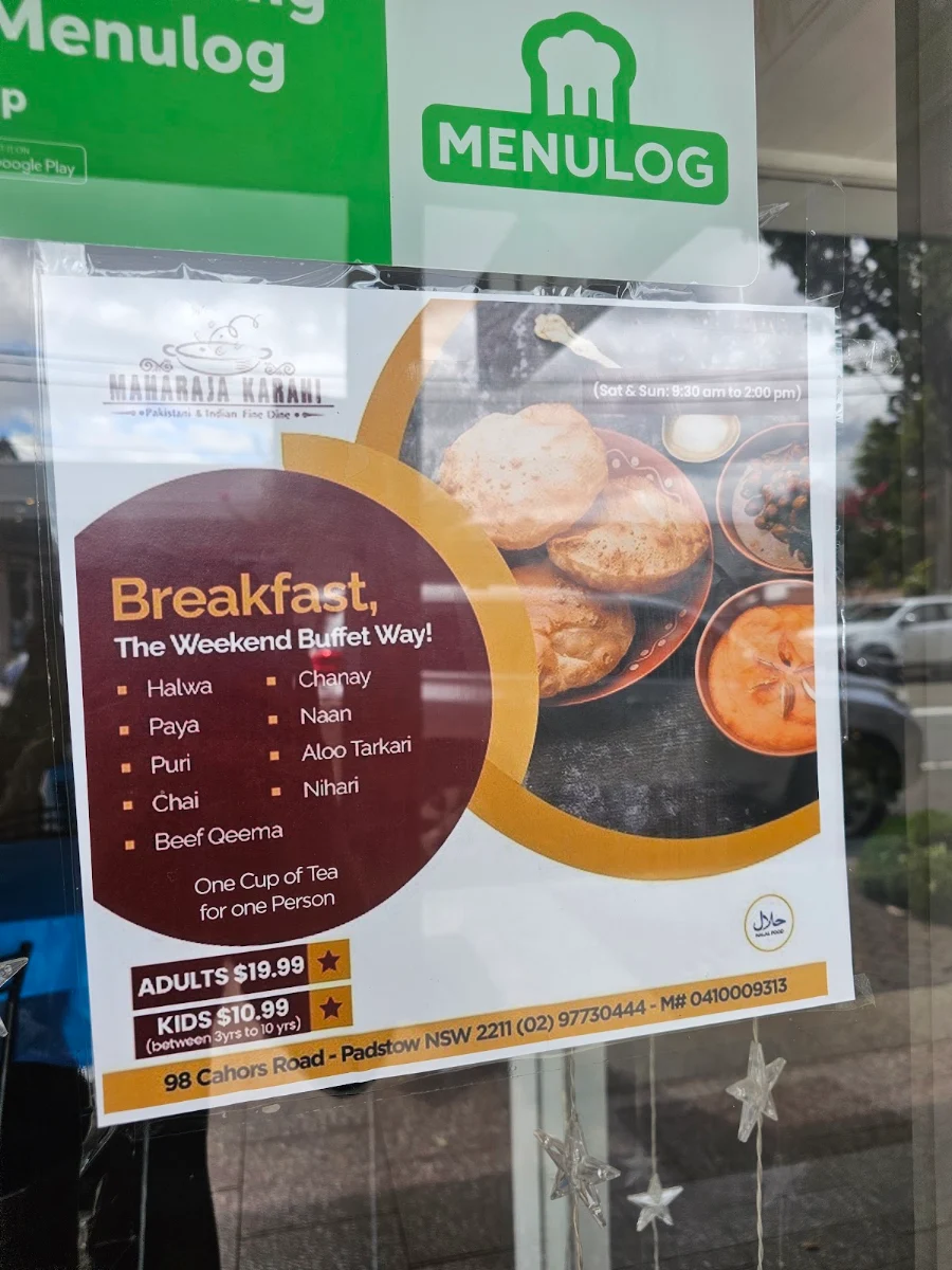 Menu, Maharaja Karahi
