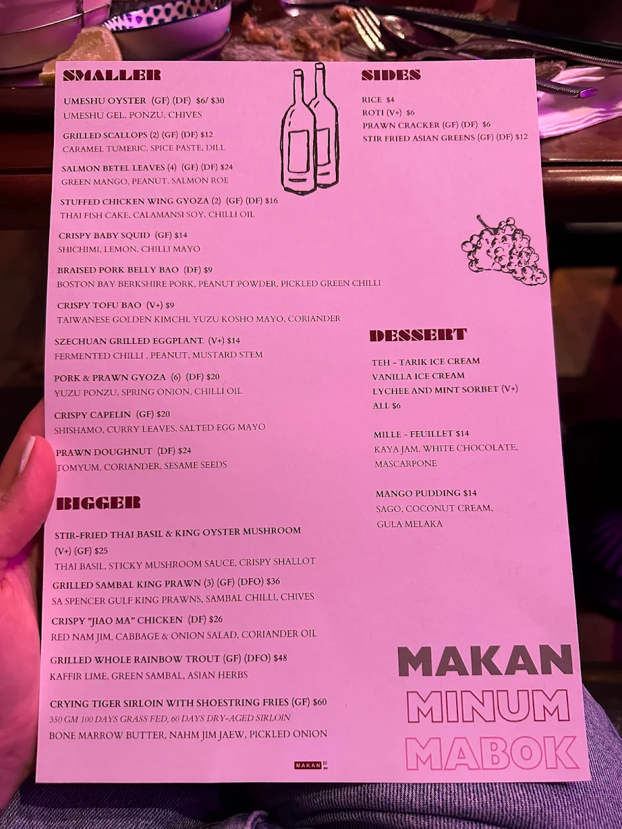 Menu, MAKAN
