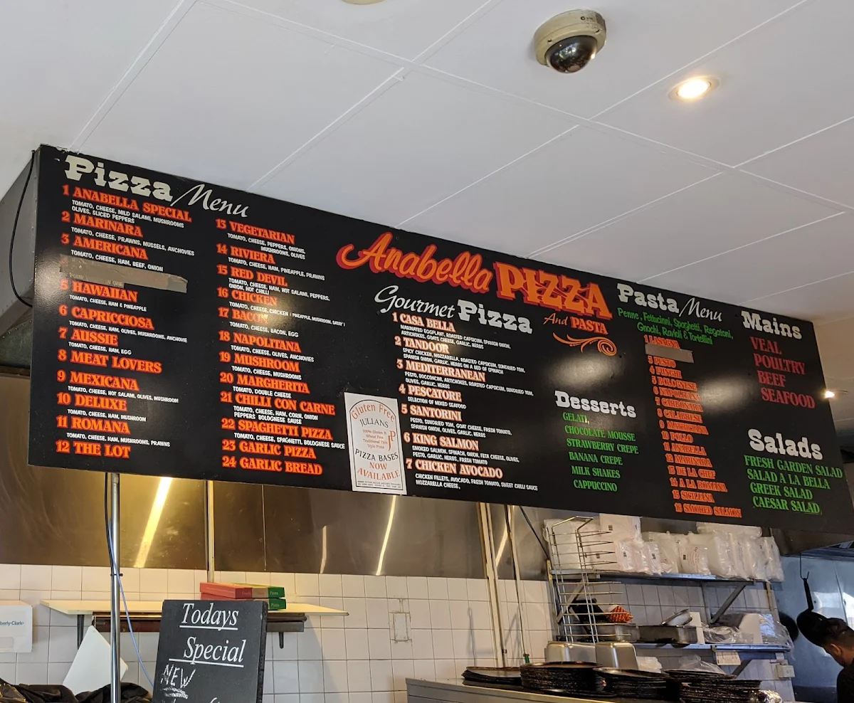 Menu, Anabella Restaurant