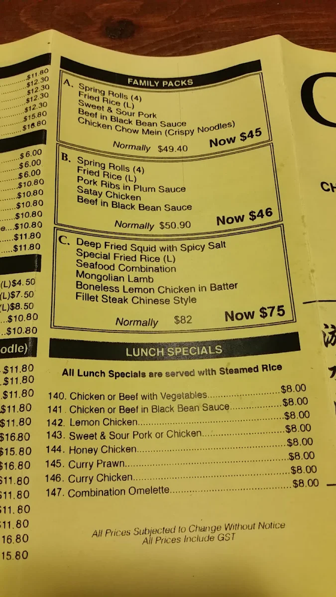 Menu, Good Taste