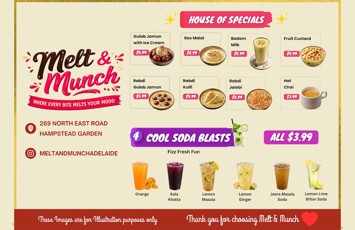 Menu, Melt&Munch