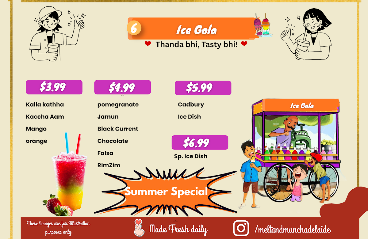 Menu, Melt&Munch
