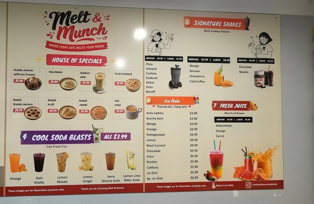 Menu, Melt&Munch