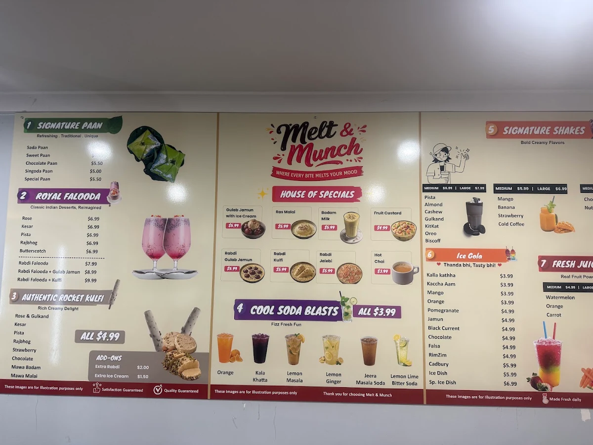Menu, Melt&Munch