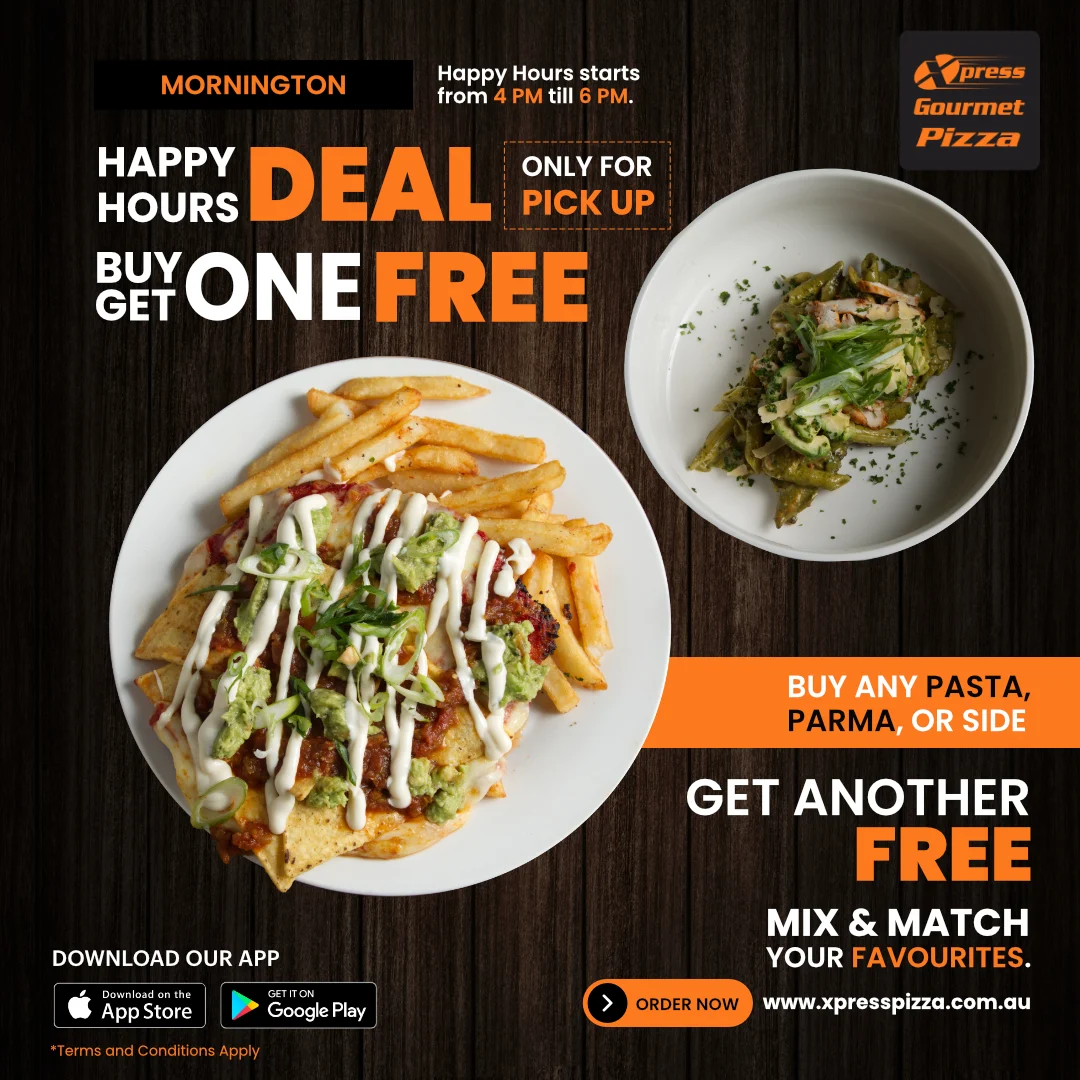 Menu, Xpress Gourmet Pizza Mornington