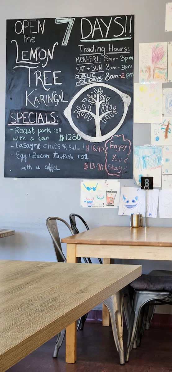 Menu, The Lemon Tree Karingal