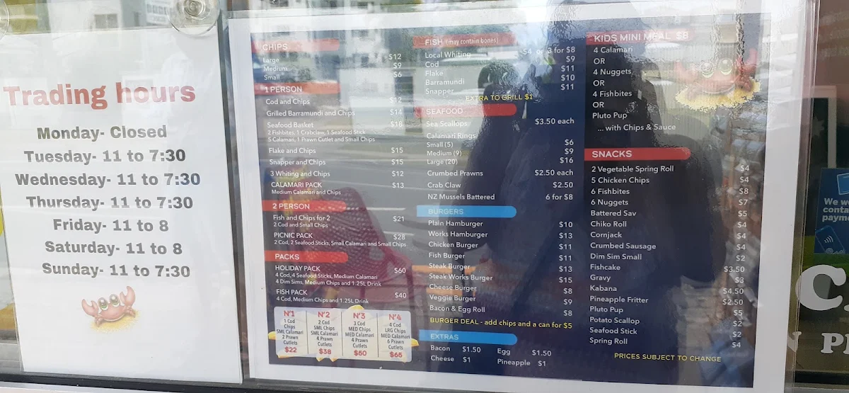 Menu, Smashed Crab Seafoods
