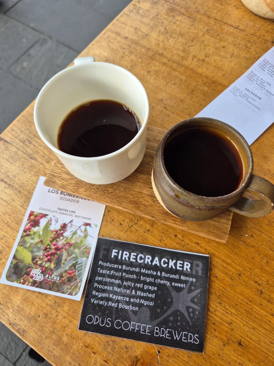 Menu, Opus Coffee Brewers