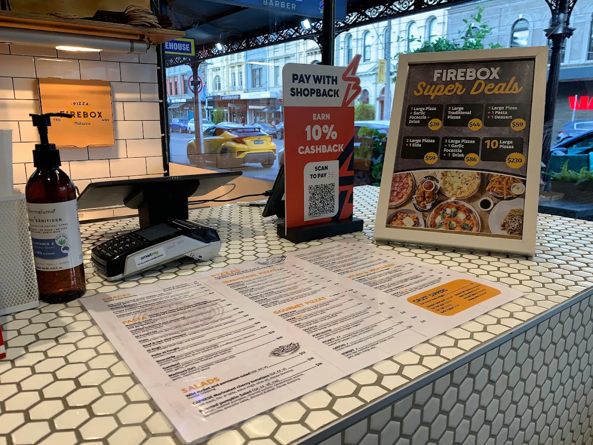 Menu, Firebox Pizza South Melbourne