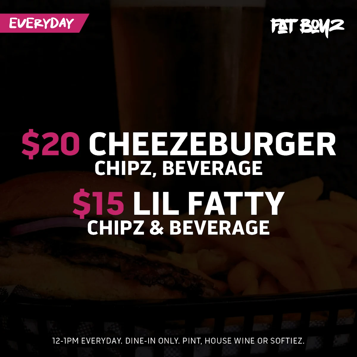 Menu, Fat Boyz Bicton