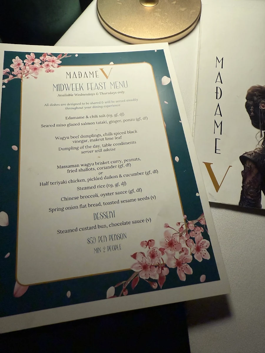 Menu, Madame V