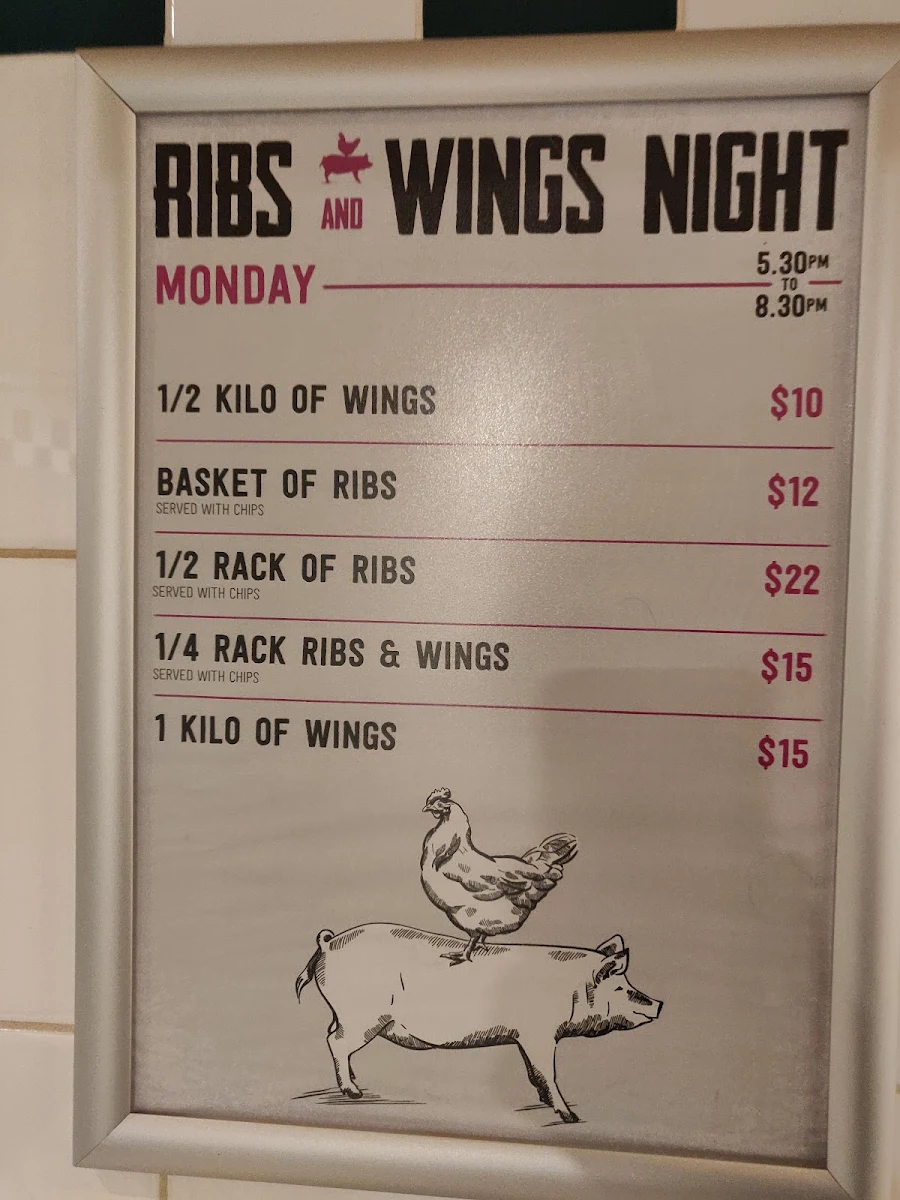 Menu, The Nags Head