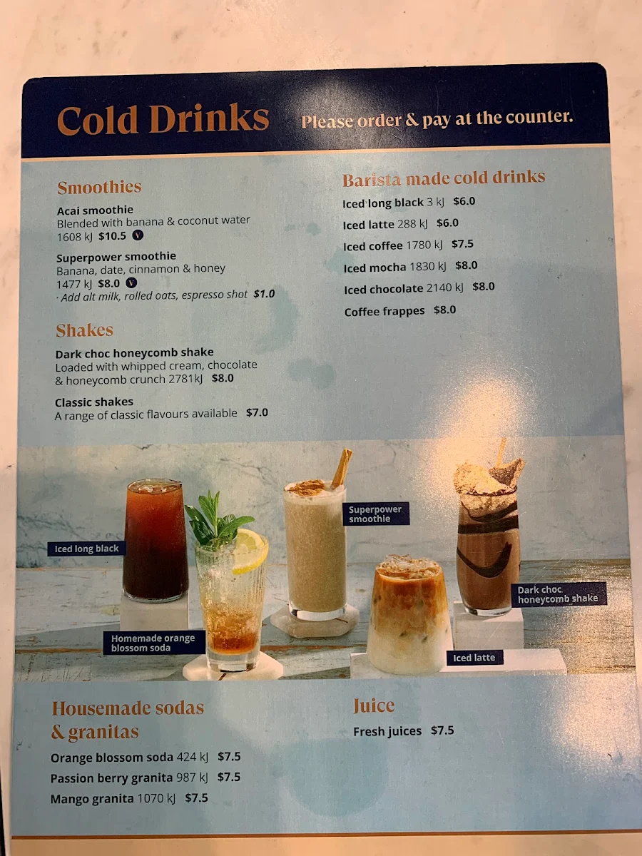 Menu, Jamaica Blue Fountain Gate