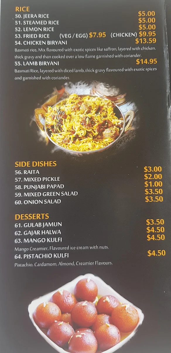 Menu, Dhaba by Nature