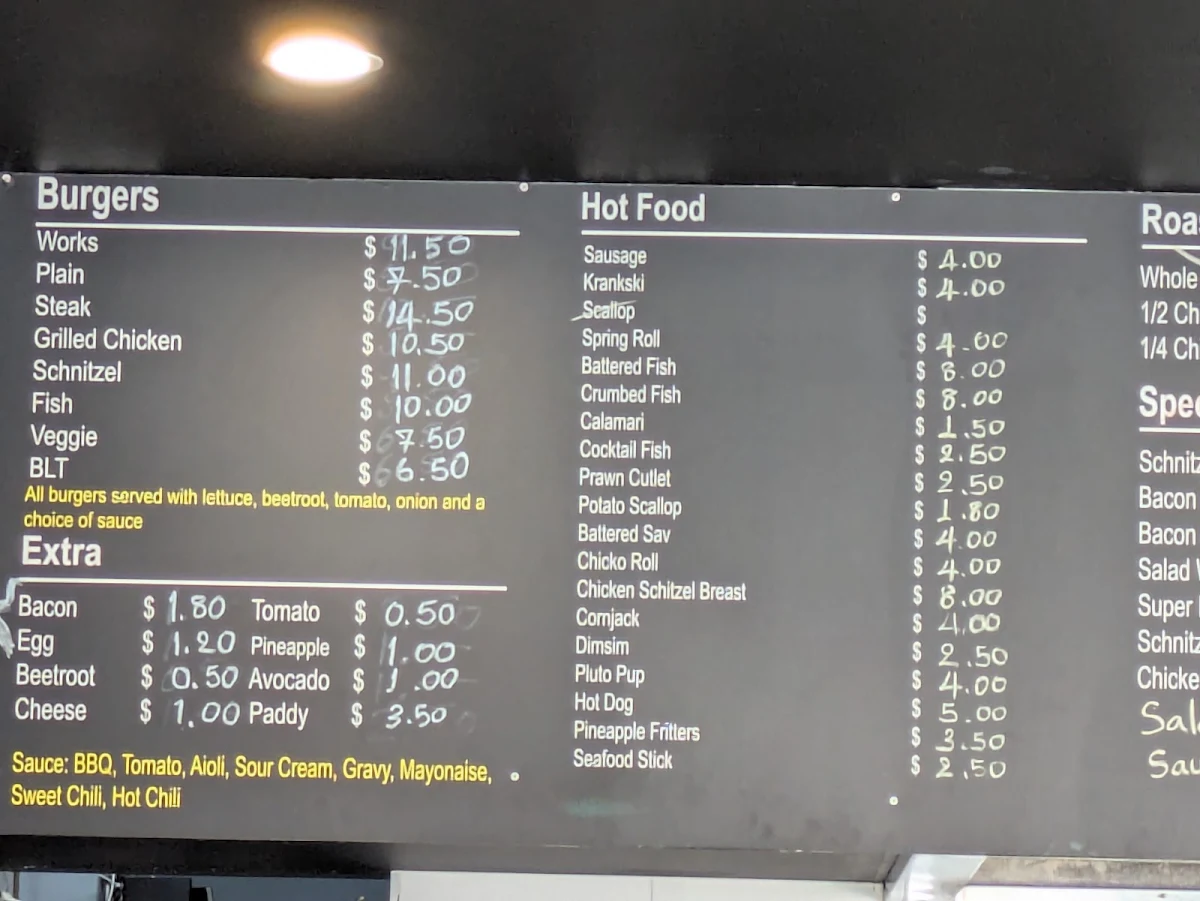 Menu, The Ritz Cafe