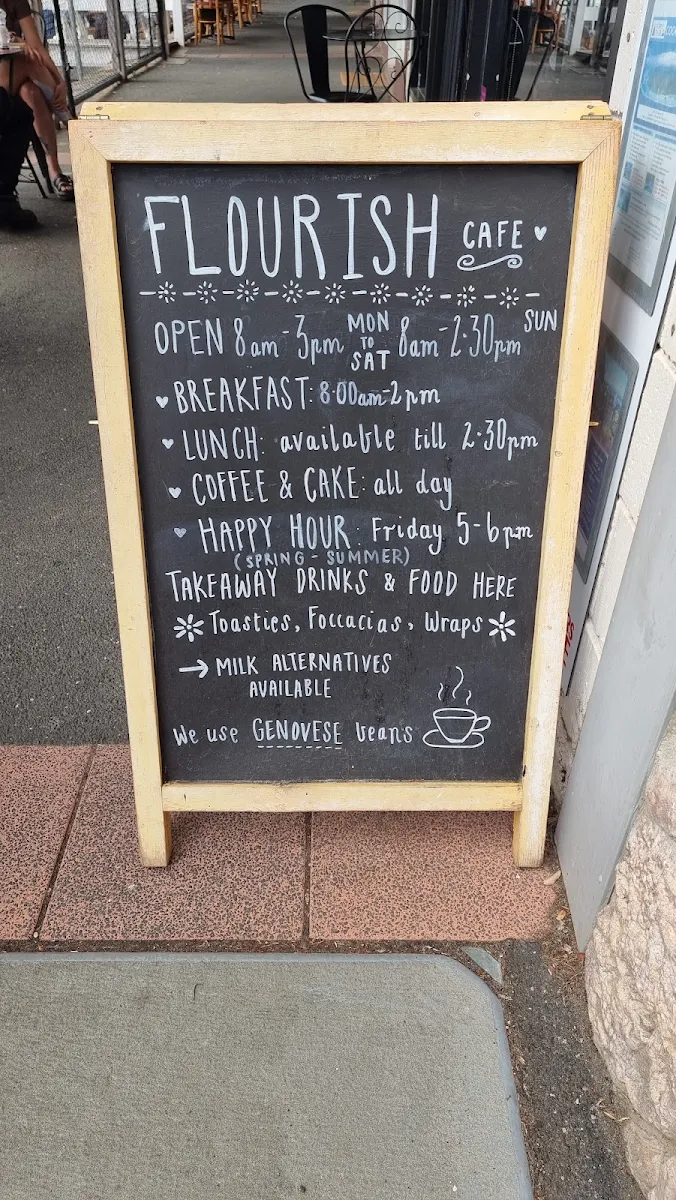 Menu, Flourish Cafe Olivers Hill