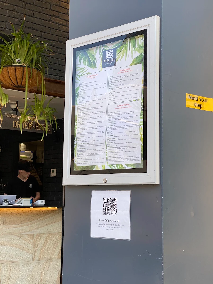 Menu, River Cafe Parramatta