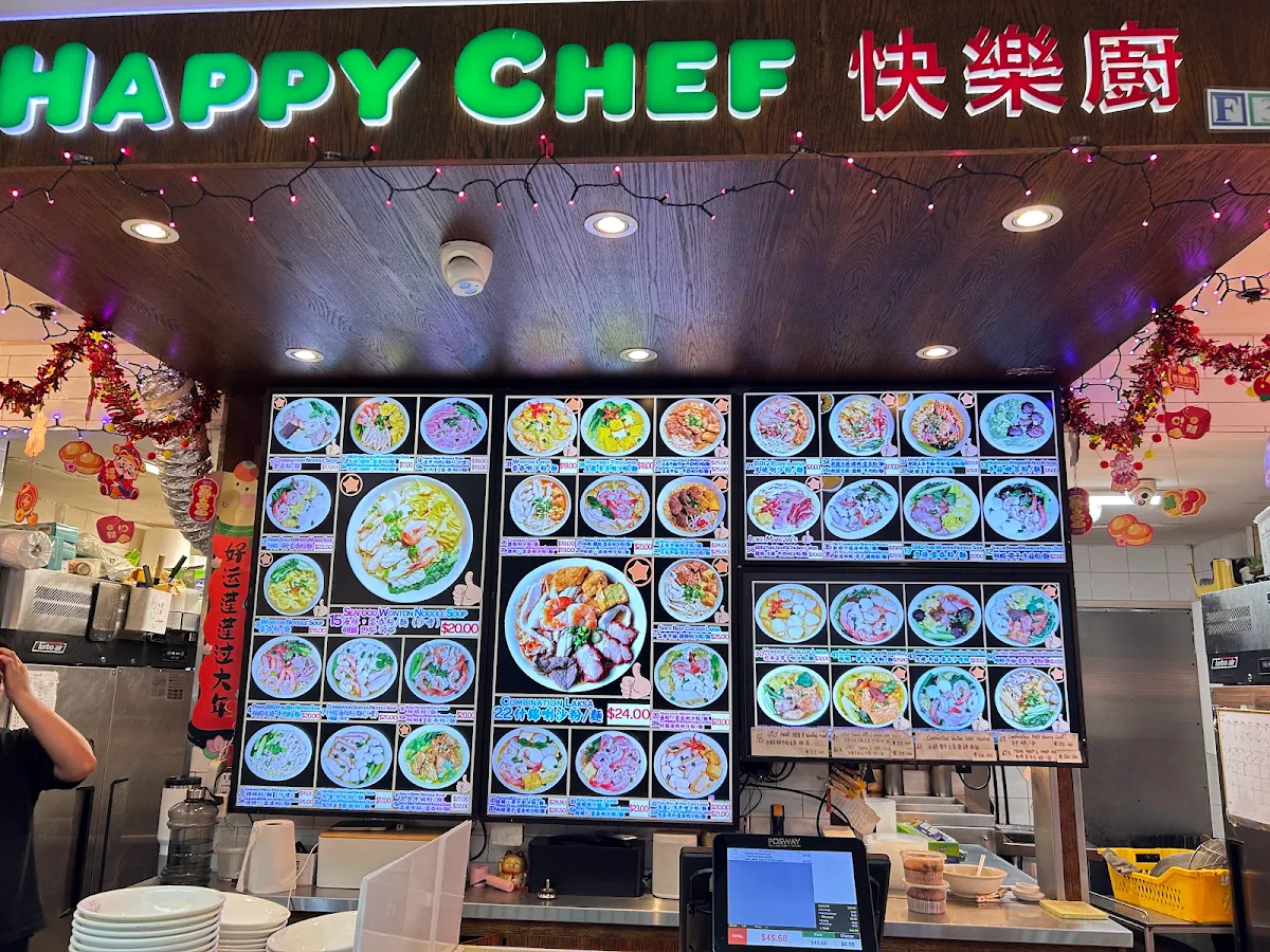 Menu, Happy Chef Noodle Restaurant