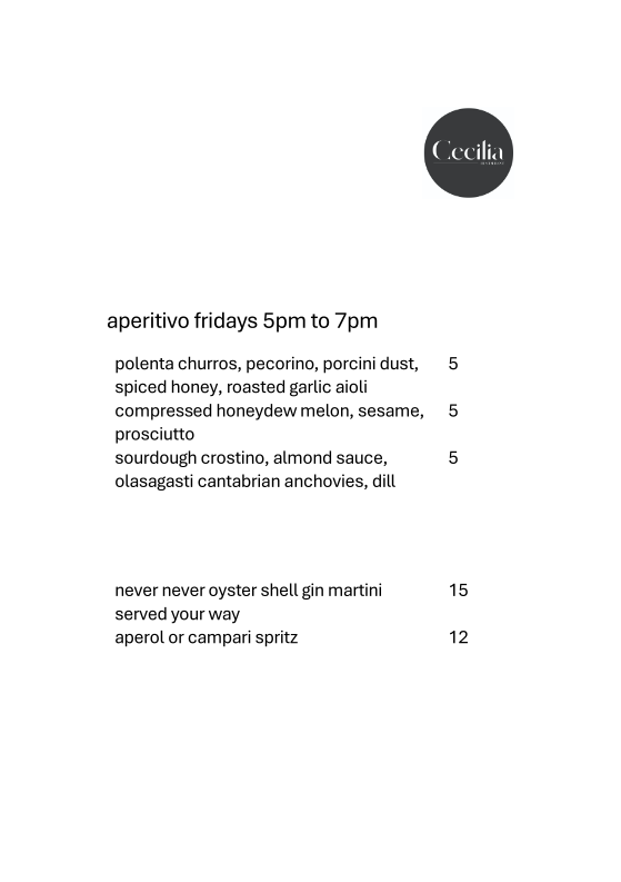 Menu, Cecilia