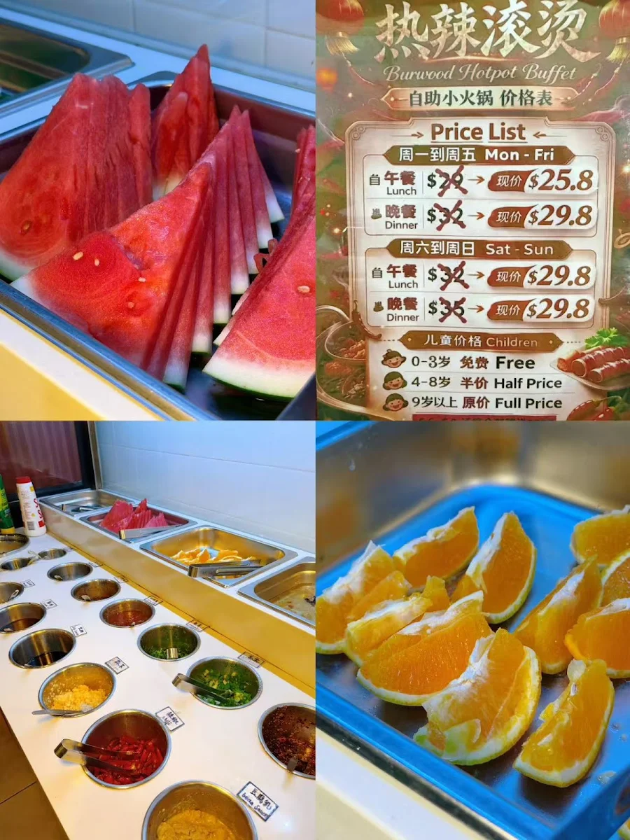 Menu, Burwood Hot Pot Buffet